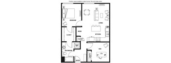 A black and white diagram of a house layout with labeled rooms.