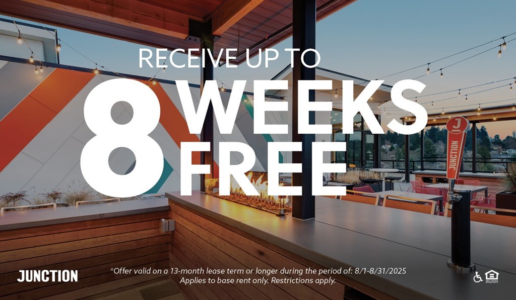 A Junction advertisement offering up to 8 weeks free.