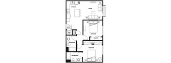 A black and white image of a floor plan for a house.