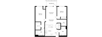A floor plan of a home with a patio or balcony available in select homes.