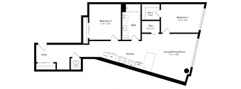 Open Two Bedroom Den BD3