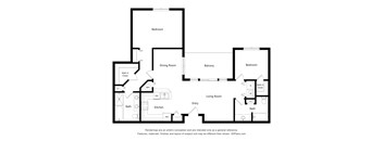 A black and white floor plan of a house with labeled rooms.