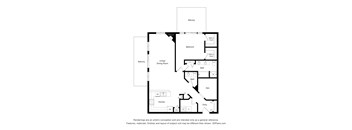 A black and white drawing of a house with a balcony, dining room, living room, kitchen, bath, and den.