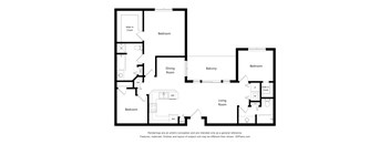 A black and white image of a floor plan for a house.