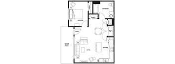 A black and white image of a floor plan for a house.