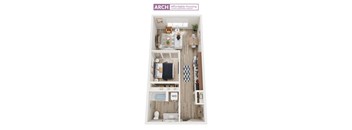 A floor plan of an ARCH affordable housing unit.