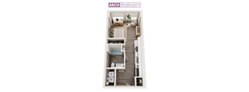 A floor plan of an apartment from ARCH Affordable Housing.