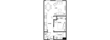 A black and white image of a floor plan for a house.