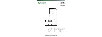 a floor plan of a unit with a bedroom and a bathroom at Inspire West Town, Illinois