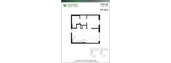 a floor plan of a unit with a bedroom and a bathroom at Inspire West Town, CHICAGO, Illinois