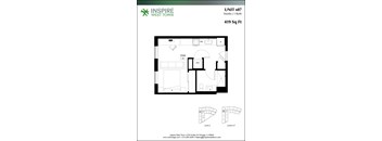 Studio Floor Plan at Inspire West Town, CHICAGO