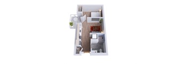 1 bedroomapartment Unit H plan
