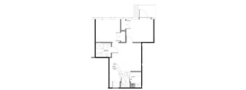 2 Bedroom w/ Kitchen Island
