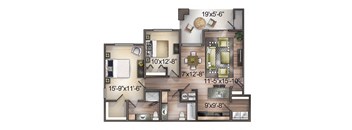 2 Bedroom (Upper Level with Lake View)