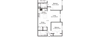 2 Bedroom Split Floorplan