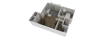 1 Bedroom 1 Bath  End Unit