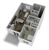 1 Bedroom with Study