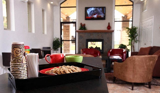 a tray of food on a table in a living room