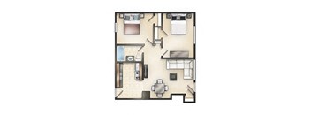 2 bedroom  1 bath