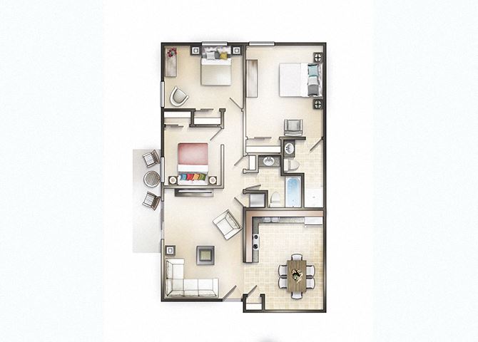 3 bedroom 2 bath