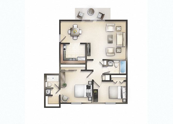 2 bedroom 2 bath
