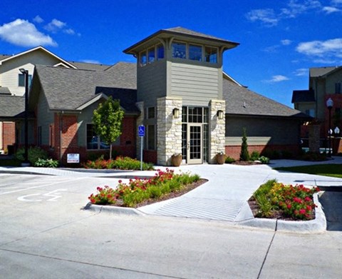 a large house with a driveway in front of it