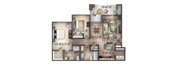 2 Bedroom (Upper Level)