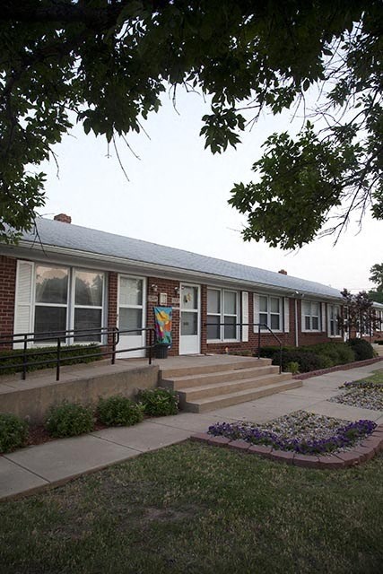 a building with steps in front of it