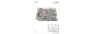 A 3 bedroom apartment floor plan from Osgoode Properties.