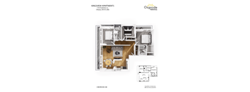 A floor plan for a 3 bedroom apartment.