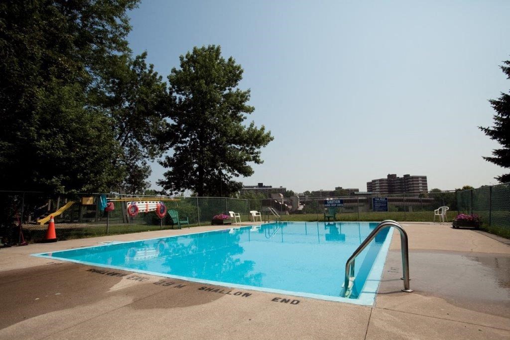 the pool is clean and ready for us to use
