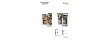 A brochure for a 2 bedroom apartment at Lincoln Park Tower.