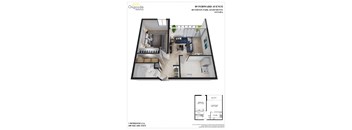 A floor plan for a 1 bedroom apartment at 89 Forward Avenue, Riverton Park Apartments, Ottawa.