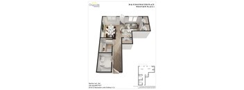 A floor plan for a property at 20 & 52 Bayswater Place, Westview Place 1, showing a kitchen, dining area, and living room.