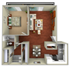1-Bedroom Floorplan Layout