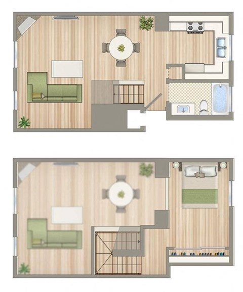 Luna's 1Bedroom Loft and 1 Bath Floor Plan