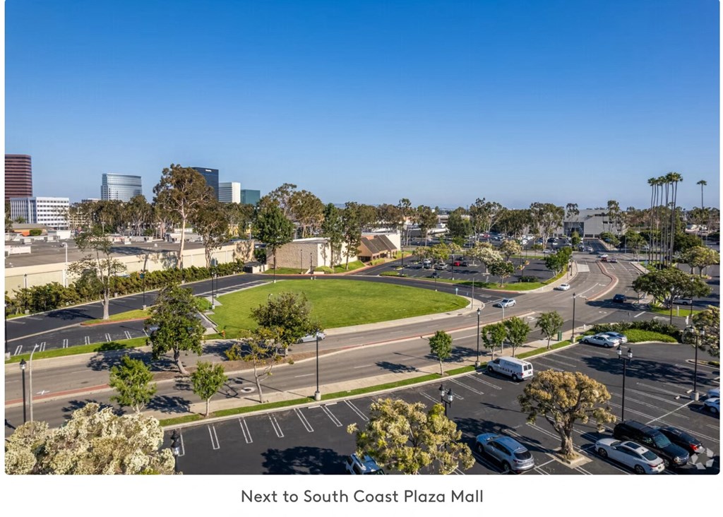 a rendering of the northeast corner of south coast plaza mall
