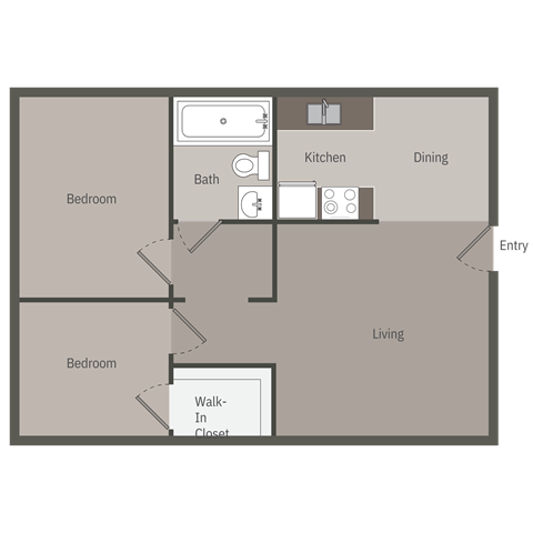 a floor plan of a transitional home with a bedroom and a living room