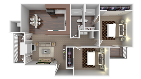 two bedroom floorplan