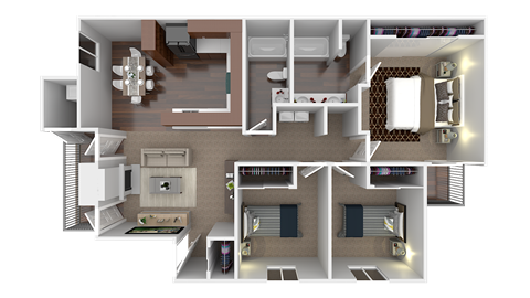 three bedroom floorplan