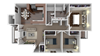 three bedroom floorplan