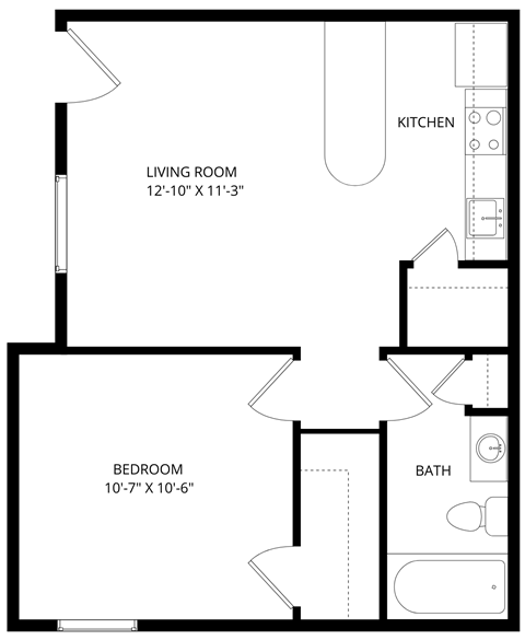 One bedroom one bathroom