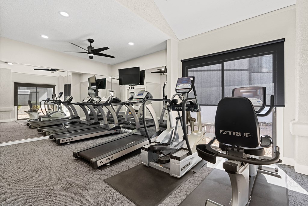 the gym at the enclave at woodbridge apartments in sugar land, tx