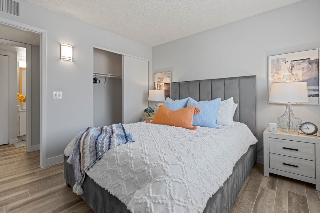 our apartments offer a bedroom with a king sized bed