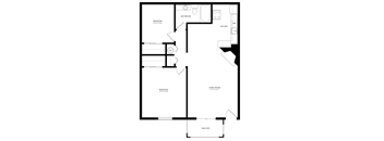 a floor plan of a house with a bedroom and a living room