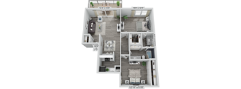 3800 on Portland, B2, 2 bedroom floorplan