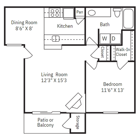 a floor plan of a house with a bedroom and a living room