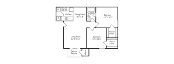 a floor plan of a house with a bedroom and a living room