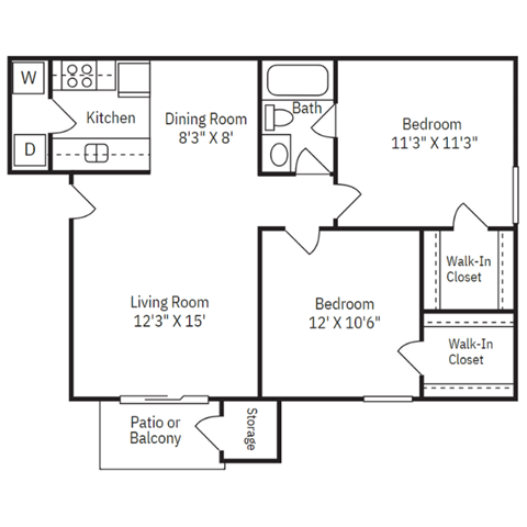 a floor plan of a house with a bedroom and a living room