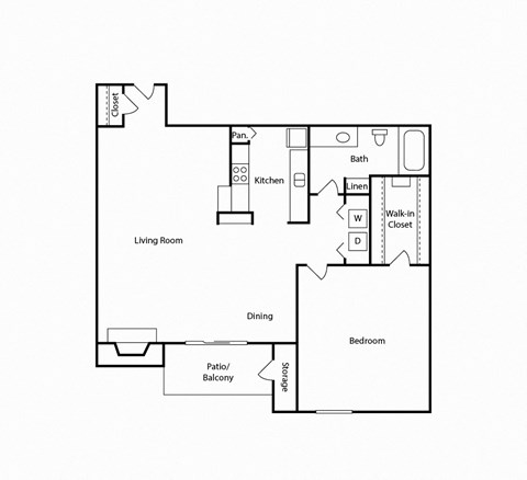 A2 floorplan, Broadway Apartments, Garland, TX